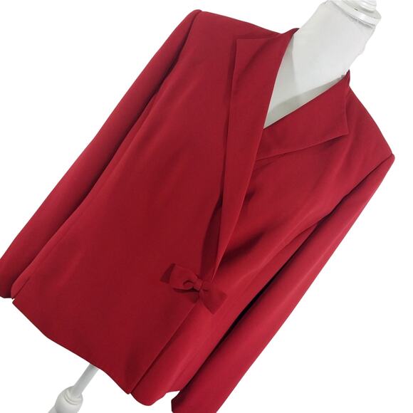JONES WEAR! ROUGE RED BOW DETAILED WAIST ADORABLE JACKET, BLAZER! SZ 14 - Picture 1 of 11